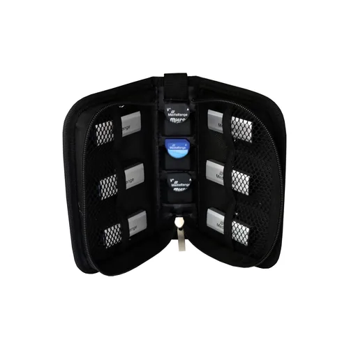 MediaRange Aufbewahrungstasche BOX98 6x USB / 3x SD Schwarz - Produkttyp: USB-Stick-Tasche - Medientyp: USB-Stick - SD-Karte - Nutzinhalt Gesamt: 9 Stück - Ausstattung: Reissverschluss - Verpackungseinheit: 1 Stück