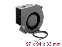 DELOCK RadiallüfterLüftergebläse 12V DC 97x94x33mm 3 Pin