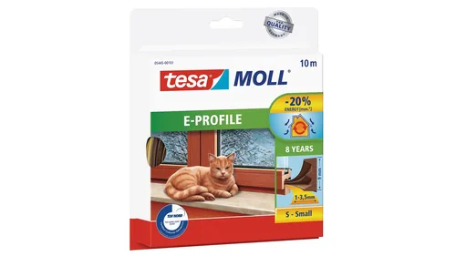 tesa Dichtungsband -Set E-Profile, 2x 10 m x 9 mm x 4 mm, Weiss - Detailfarbe: Weiss - Art: Dichtungsband