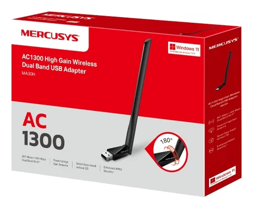 Mercusys AC1300 High Gain Wireless Dual Band USB Adapter