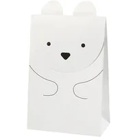 Creativ Company Geschenktüte Eisbär 6 x 12 x 18 cm, 6 Stück, Weiss - Material: Papier - Verpackungseinheit: 6 Stück - Motiv: Eisbär - Detailfarbe: Weiss - Verpackungsart: Geschenktüte