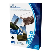 MediaRange Fotopapier A4 160 g/m² 100 Stück - Drucker Kompatibilität: Inkjet - Detailfarbe: Weiss - Medienformat: A4 - Mediengewicht: 160 g/m² - Eigenschaften: Keine Eigenschaft - Zertifikate: Keine Zertifizierung