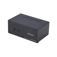 STARTECH.COM 2-Port Dual-Monitor KVM Switch DisplayPort und HDMI 4K 60Hz 5Gbps USB-Hub 2x USB-HID Hybrid KVM/Umschalter