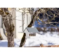 Windhager Vogelfuttersilo Sparber - Grundfarbe: Weiss - Grau - Tierart: Vogel - Produkttyp: Vogelhaus