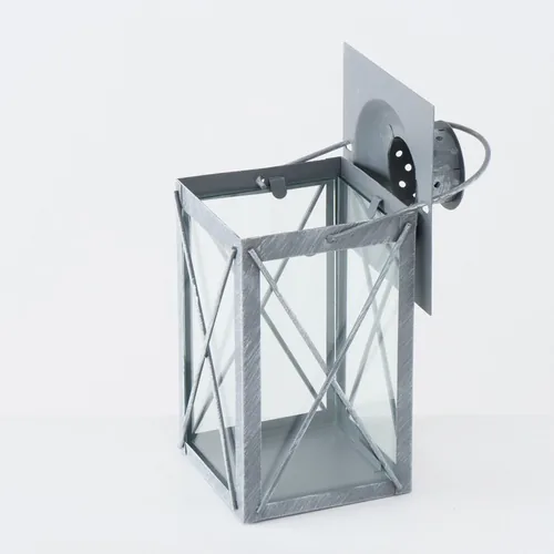 Boltze Laterne Farol 4-teilig, Transparent/Grau - Detailfarbe: Grau - Transparent - Höhe: 20 cm - 36 cm - 50 cm - 70 cm - Detailmaterial: Eisen - Glas - Metall - Grundmaterial: Glas - Metall