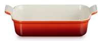 Le Creuset Auflaufform Tradition, 26 cm Eckig, Kirschrot - Materialtyp: Keramik - Material: Steinzeug - Detailfarbe: Kirschrot - Set: Nein - Form: Eckig