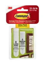Command Klebepad Command L 8 Set, M 4 Set, Weiss - Eigenschaft: Fest - Geeignete Oberflächen: Beton - Fliesen - Holz - Metall - Packungsgrösse: 12 Stück - Art: Klebepad - Detailfarbe: Weiss