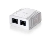 Equip Aufputzdose Cat6 2-Port 2x RJ45 UTP Prem. RAL 9010 ws Polybeutel