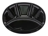 Kadastar Fondue-Teller oval Schwarz - Anzahl Personen: 6 - Materialtyp: Keramik - Material: Keramik - Detailfarbe: Schwarz - Durchmesser: 30 cm