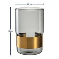 LEONARDO Vase Silenzio 15 cm, Gold/Transparent - Produkttyp: Deko - Detailfarbe: Gold - Grau
