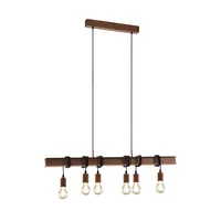 EGLO Leuchten Pendelleuchte TOWNSHEND 4 6x E27 Antik-Braun - Betriebsart: Netzbetrieb - Lampensockel: E27 - Farbtemperatur Kelvin: Je nach Leuchtmittel - Gesamtleistung: 360 W - Farbwiedergabeindex CRI: 0 - Dimmbar: dimmbar