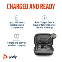 HP Poly Voyager Free 60+ UC M Carbon Black Earbuds +BT700 USB-C Adapter +Touchscreen Charge Case Kopfhörer Kabellos im Ohr Anrufe/Musik USB Typ-C Bluetooth Schwarz