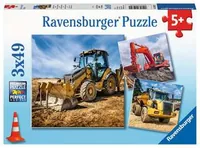Ravensburger Baufahrzeuge im Einsatz 3 x 49 Teile - Motiv: Arbeitswelt - Altersempfehlung ab: 5 Jahren - Tiefe: 3.7 cm - Breite: 27.5 cm - Effekte: Grosse Puzzleteile - Nachhaltigkeit: FSC®