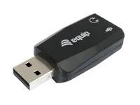 Equip Adapter USB-A-> 2x3.5mm StBu schwarz