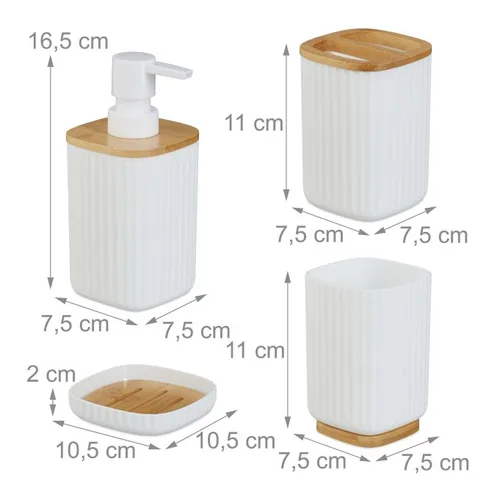 Relaxdays Badezimmer Set 6 pc(s) Bamboo, Plastic