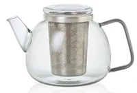AdHoc Teekanne Yuna 1.2 l, Transparent - Material: Borosilikatglas - Edelstahl - Detailfarbe: Transparent - Filtertyp: Ohne - Fassungsvermögen: 1.2 l - Kompatible Kochfelder: Manuell - nicht für Kochfelder