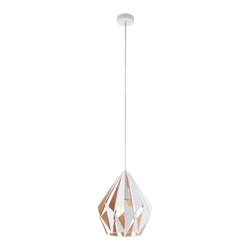 EGLO Leuchten Pendelleuchte CARLTON 1 1x E27 Weiss - Betriebsart: Netzbetrieb - Lampensockel: E27 - Farbtemperatur Kelvin: Je nach Leuchtmittel - Gesamtleistung: 60 W - Farbwiedergabeindex CRI: 0 - Dimmbar: dimmbar