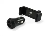 CONCEPTRONIC KFZ-Ladegerät 2-Port 2xUSB-A Halter 10W sw