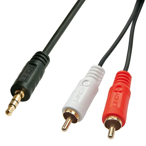 LINDY Audiokabel RCA 3.5mm1m 2xRCA3.5mm mm vergoldet