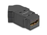 Delock Keystone-Modul HDMI Einbaubuchse zu HDMI Buchse 45° 8K 60 Hz - Modultyp: Keystone - Anschluss Front: Buchse HDMI - Anschluss Rück: Buchse HDMI - Medientyp: Video - Schirmung: Nein - Detailfarbe: Schwarz