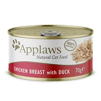 Applaws Nassfutter Hühnchenbrust und Ente 70 g - Tierbedürfnis: Verdauung - Magen & Darm - Geschmacksrichtung: Geflügel - Zertifikate: Keine Zertifizierung - Fleischsorte: Ente - Huhn - Futtereigenschaft: Ohne künstliche Zusätze - Glutenfrei - Hoher Fleis