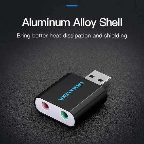 Vention USB External Sound Card Black Metal Type