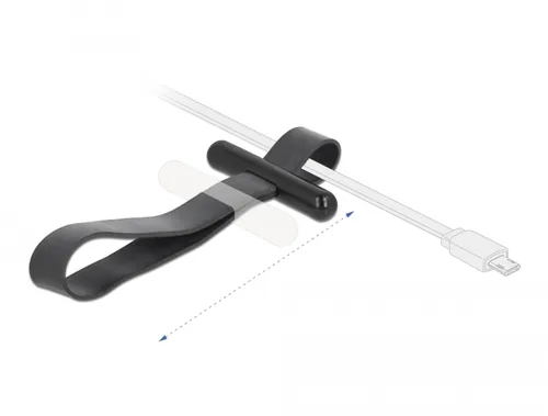 Delock Kabelbinder mit Gummischlaufe Schwarz 26 mm x 15 mm - Produkttyp: Kabelbinder - Ausstattung Kabelmanagement: Plastikschnalle - Wiederverwendbar - Detailfarbe: Schwarz - Breite: 15 mm - Länge: 26 mm - Material: TPR