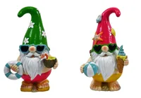 Dameco Dekofigur Gartenzwerg Beach 2-er Set, 8 cm x 11 cm x 18 cm - Produkttyp: Aufsteller - Detailfarbe: Mehrfarbig