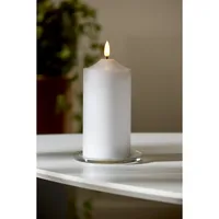Star Trading LED-Kerze Pillar Flamme Ø 7.5 x 17 cm, Weiss - Betriebsart: Batteriebetrieb - Fernbedienung: Nein - Aussenanwendung: Nein - Höhe: 17 cm - Timerfunktion: Ja - Set: Nein