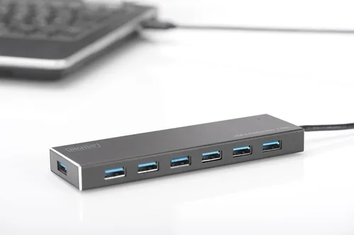 DIGITUS USB-Hub 7-Port 3.0->7xA3.0 m.Netzteil schwarz