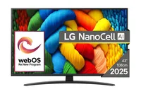 LG NanoCell AI 43NANO81A3A TV 109.2 cm (43"") 4K Ultra HD Smart TV Wi-Fi Black