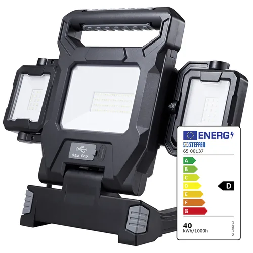 STEFFEN LED Strahler Worklight 40 W - Betriebsart: Netzbetrieb - Dimmbar: dimmbar - Anwendungsbereich: Outdoor - Indoor - Lichtfarbe: Kaltweiss/Tageslichtweiss (KW) - Zusätzliche Ausstattung: Keine - Farbtemperatur Kelvin: 6500 K