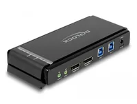 Delock KVM Switch DisplayPort 1.4 8K 60 Hz - Konsolen Ports: 2x DisplayPort (Dual View) - 3.5 mm Klinke - USB 3.0 - Computer Ports: USB 2.0 - 3.5 mm Klinke - DisplayPort - KVM-Art: Lokal - Anzahl Geräte: 2 - Montage: Desktop - Stromversorgung: Externes Ne