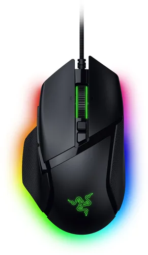 Razer Gaming-Maus Razer Basilisk V3 35K - Maus Features: Programmierbare DPI-Einstellung - Umschaltbare DPI-Auflösung - RGB-Beleuchtung - Seitliche Zusatztasten - Beleuchtung - Programmierbare Tasten - Scrollrad - Integrierter Speicher - Bedienungsseite: 