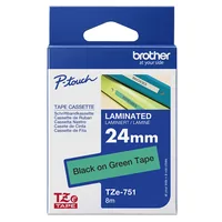BROTHER P-Touch TZE-751 black on green 24mm