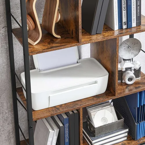 VASAGLE Bücherregal Braun/Schwarz - Eigenschaften: Keine Eigenschaft - Zertifikate: Keine Zertifizierung - Breite: 74 cm - Höhe: 150 cm - Tiefe: 30 cm - Detailfarbe: Braun - Schwarz