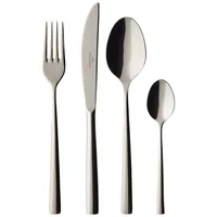 Villeroy & Boch Besteck-Set Piemont Tafelbesteck 4-teilig, Silber - Produkttyp: Besteck-Set - Material: Edelstahl - Griffmaterial: Edelstahl - Detailfarbe: Silber - Anzahl Teile: 4 Teile - Spülmaschinenfest: Ja