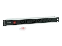 Equip 19 Steckdosenleiste IEC C20->6xIEC C19Switch Alu.