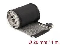 EMV Abschirmgeflechtschlauch mit Reißverschluss hitzebeständig 1 m x 20 mm schwarz