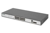DIGITUS Switch 16-Port 10100 250W PoE Unmanaged schwarz