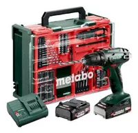 Metabo Akku-Bohrschrauber BS 18 2 x 2.0 Ah - Produktkategorie: Bohrschrauber - Werkzeugaufnahme: Schnellspannbohrfutter - Ausstattung: Mit 2 Akkus und 1 Ladegerät - Set: Ja - Kapazität Wattstunden: 36 Wh - Akkusystem: CAS Cordless Alliance System
