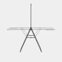 Brabantia Standtrockner HangOn mit Stange 25 m, Schwarz - Leinenlänge: 25 m - Detailfarbe: Schwarz - Wäscheständer Art: Standtrockner - Material: Stahl