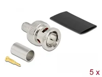 DELOCK BNC Stecker zum Crimpen RG59 mit passendem Schrumpfsc