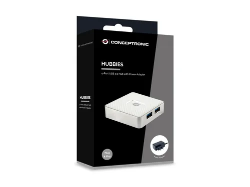 CONCEPTRONIC 4-Port Hub USB Micro-B->4xA3.0 m.Netz. ws