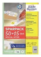 Avery Zweckform Universal-Etiketten L4731REV-65, 25.4 x 10 mm, 65 Blatt - Klebehaftung: Ablösbar - Drucker Kompatibilität: Inkjet - Laser - Anzahl Blatt: 65 × - Papierformat: A4 - Anzahl Etiketten: 12285 - Etikettengrösse: 25.4 x 10 mm