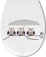 Kleine Wolke Toilettensitz Eulen mit Absenkautomatik, Weiss/Grau/Braun - Breite: 37 cm - Länge: 45 cm - Detailfarbe: Weiss - Grau - Braun