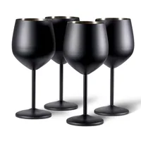 Oak & Steel Weingläser-Set 500 ml, 2 Stück, Schwarz matt - Material: Edelstahl - Glas Typ: Weingläser-Set - Detailfarbe: Schwarz matt - Höhe: 21 cm - Volumen: 500 ml