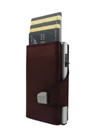 TRU VIRTU Portemonnaie Click & Slide Coin Wallet - Münzfach: Ja - RFID-Schutz: Ja - Farbe: Braun - Silber - Material: Acrylnitril-Butadien-Styrol (ABS) - Leder - Aluminium - Verschluss: Druckknöpfe