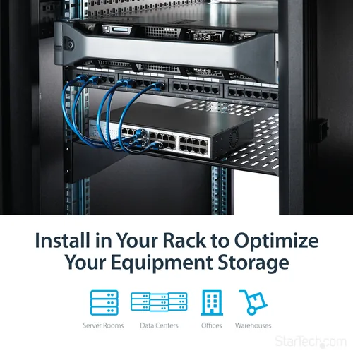 2U 22IN FIXED RACK MOUNT SHELF .