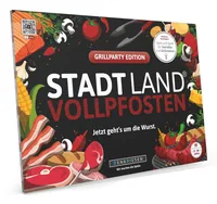 Denkriesen Stadt Land Vollpfosten A4 Block Grillparty Edition -DE- - Sprache: Deutsch - Kategorie: Partyspiel - Altersempfehlung ab: 9 Jahren - Spieldauer: 45 min - Min. Anzahl Spieler: 2 - Max. Anzahl Spieler: 50